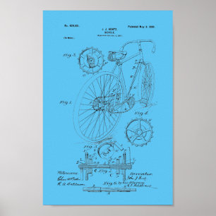 1899 Vintage Bicycle Patent Print Customize