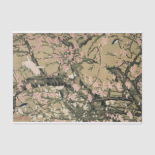 18.桃花小禽図, 若冲 Peach Blossoms & Small Birds, Jakuchū Tissue Paper