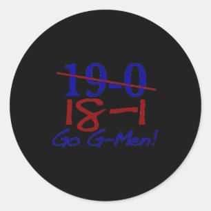 18 1 Go G Men  Classic Round Sticker