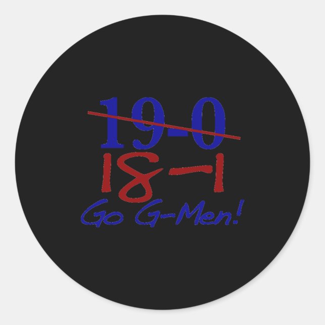 18 1 Go G Men  Classic Round Sticker (Front)