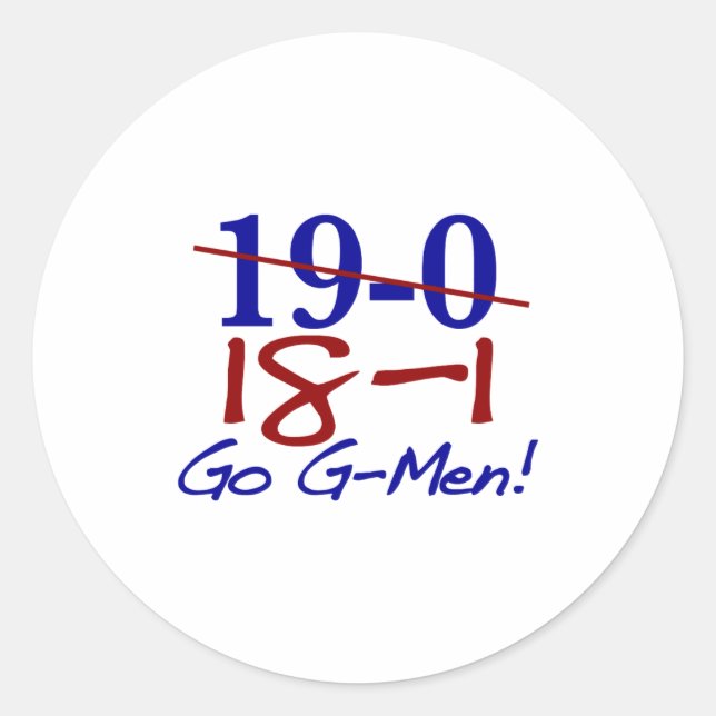 18 1 Go G Men  Classic Round Sticker (Front)