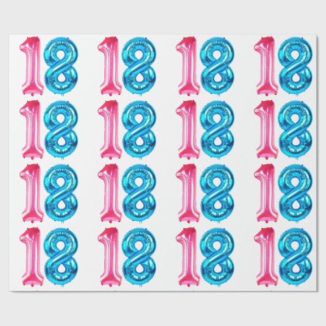 18 Balloons Wrapping Paper (Flat)