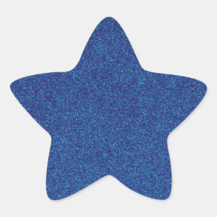18 Blue Glitter Print Sparkles Star Sticker