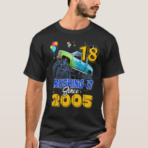 18 Crushing It Since 2005 Monster Truck 18th Birth T-Shirt
