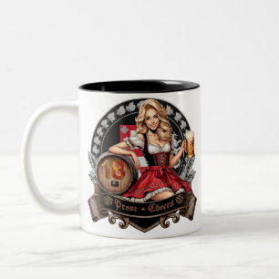 18. Geburtstag - Blondes Dirndl sagt Prost Cheers Two-Tone Coffee Mug