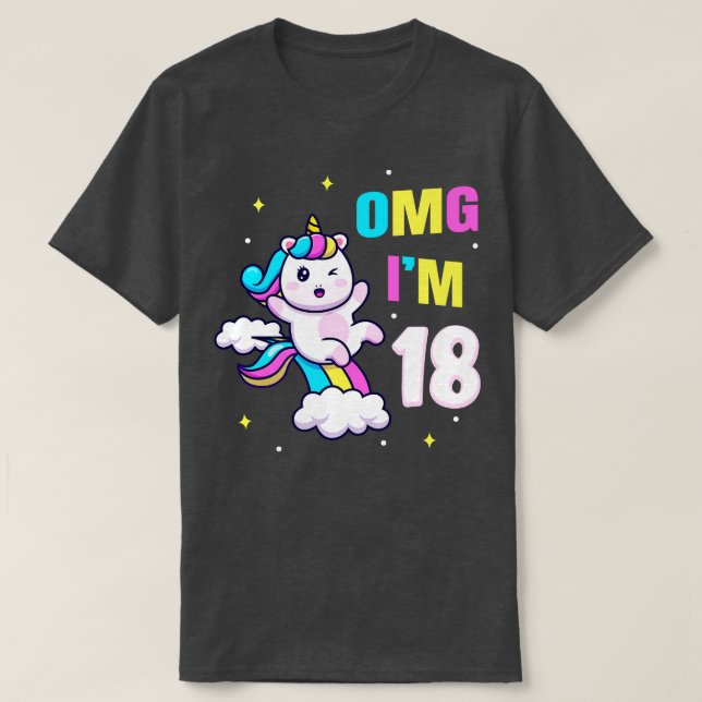 18 Geburtstag Geschenk Mdchen Einhorn T-Shirt (Design Front)