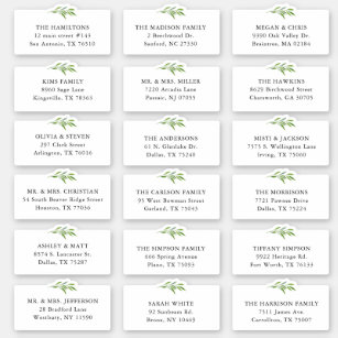 18 Greenery Wedding Shipping Address Sticker