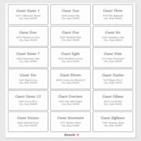 18 Guest Address Labels Elegant Minimalist Sticker