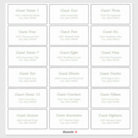 18 Guest Address Labels White Sage Green Sticker