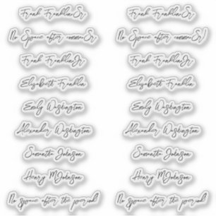 18 Guest Names Handwriting Style Script