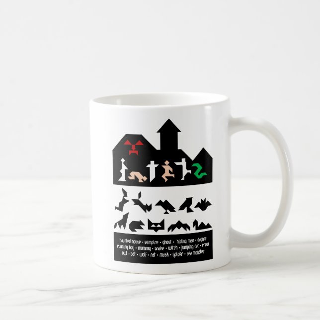 18 Halloween Tangram Images Coffee Mug (Right)