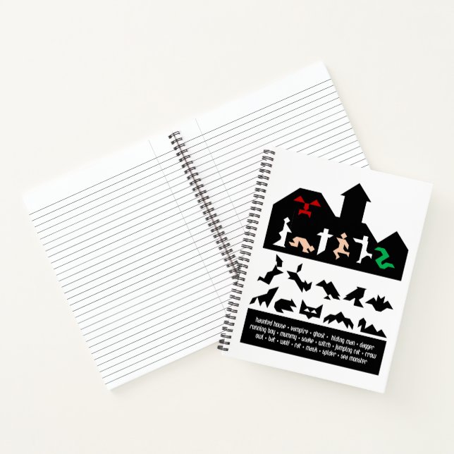 18 Halloween Tangram Images Notebook (Inside)