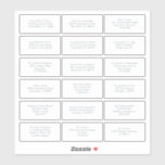 18 Individual Name Address Wedding Guest Simple<br><div class="desc">Please note if you find any of your addresses are a little lengthy (try and stick to 4 lines if possible), otherwise you can click the customise further option and use the scale down key, or change the font size to ensure the address fits within the boundaries of each contour...</div>