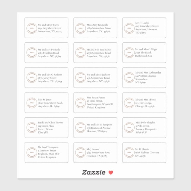 18 Individual Name Addresses Serif Business Logo (Sheet)
