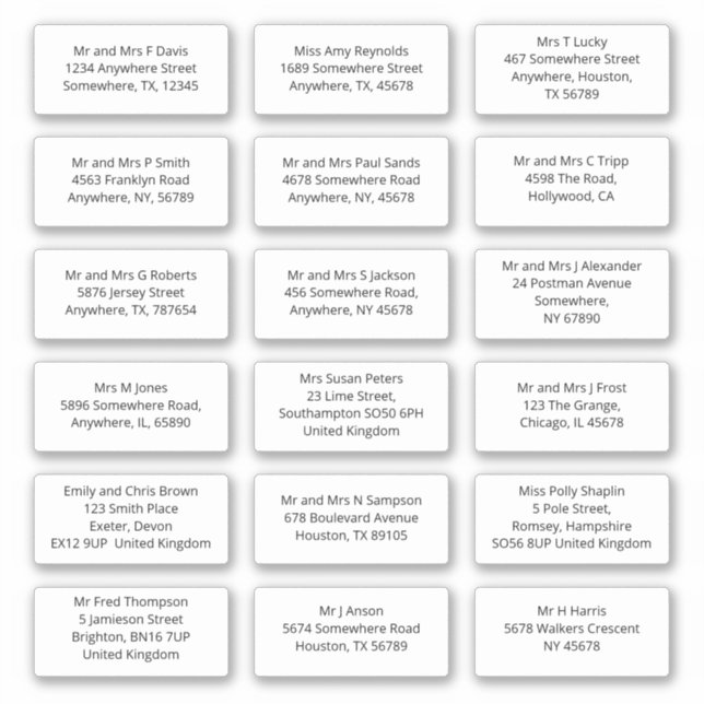 18 Individual Recipient Name Address Shipping Sans (Front)