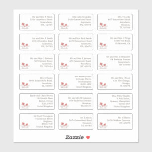 18 Individual Wedding Guest Name Addresses Florals