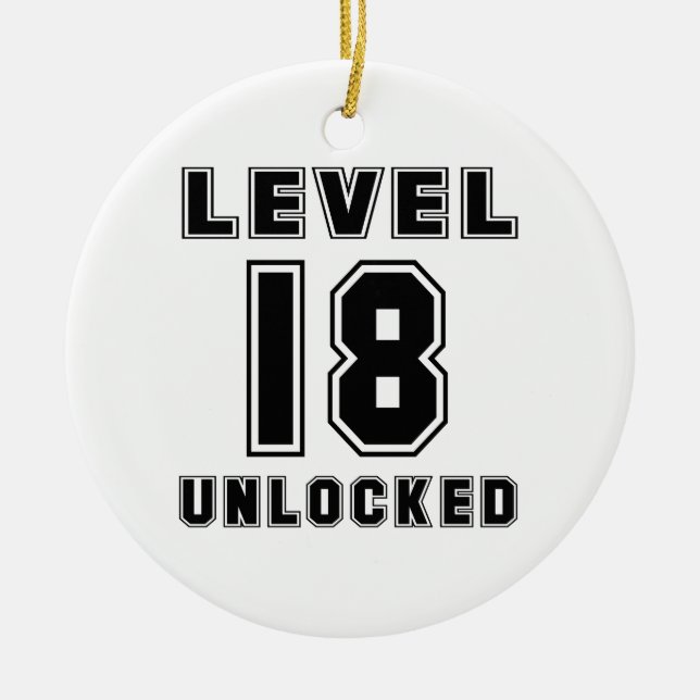 18 Level Unlocked Birthday Ceramic Tree Decoration (Front)