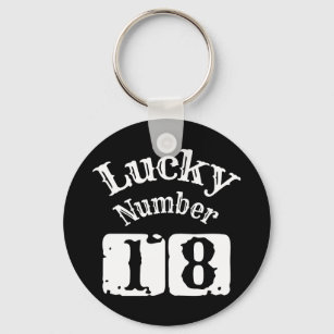 18 - Lucky Number 18 Luck Key Ring