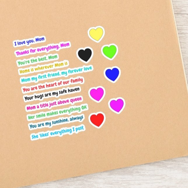 18 PCS - Love Message Stickers for Moms (Quotes) (Appreciation mom stickers
)