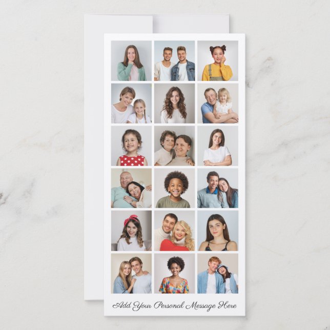 18 Photo Collage Add Your Own Greeting   Card (Front)