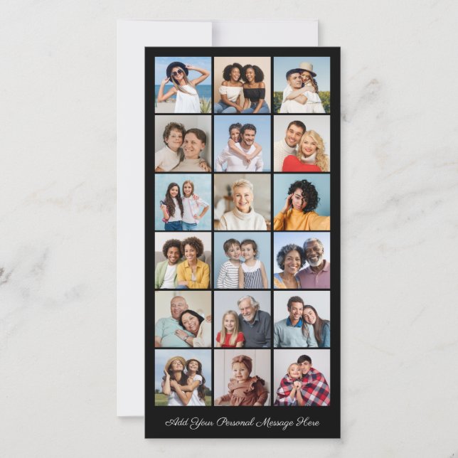 18 Photo Collage Add Your Own Greeting Card (Front)