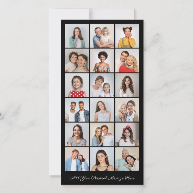 18 Photo Collage Add Your Own Greeting Card (Front)