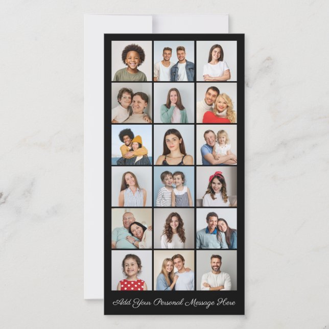 18 Photo Collage Add Your Own Greeting Card (Front)