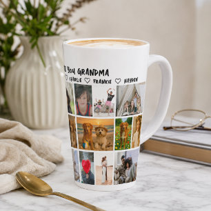 18 photo collage and personalised text photo gift latte mug