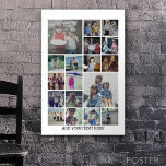 18 Photo Collage and Text - Can Edit Black Poster<br><div class="desc">A design with a basic black background. Use up to 18 square photos to create a unique and personal gift. If you need to adjust the pictures,  click on the customise tool to make changes.</div>