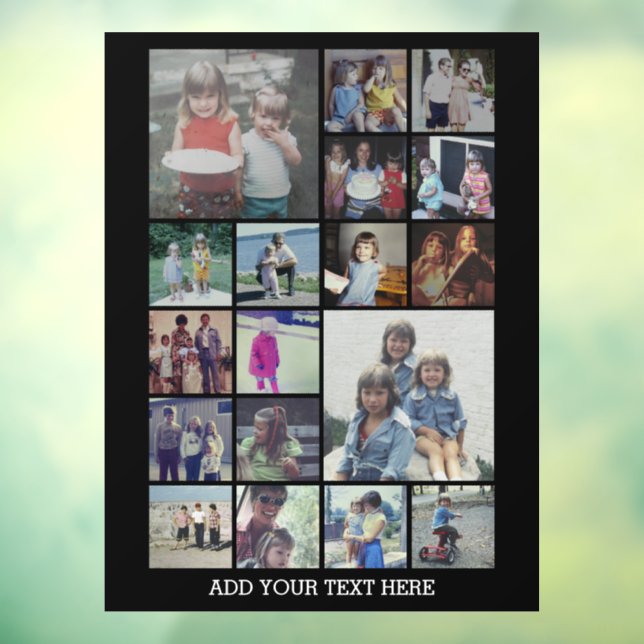 18 Photo Collage and Text - Can Edit Black Window Cling (Sheet 3)