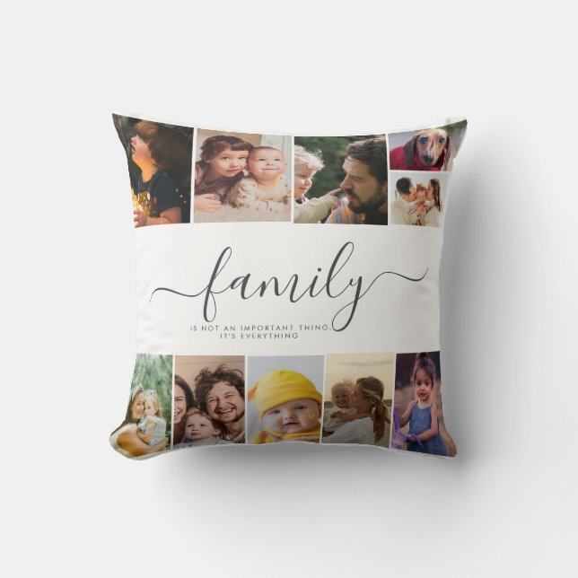 18 Photo Collage Cute Family Love Memory Cushion (Front)