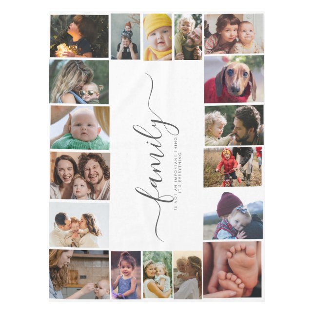 18 Photo Collage Cute Family Love Memory Tablecloth (Front)