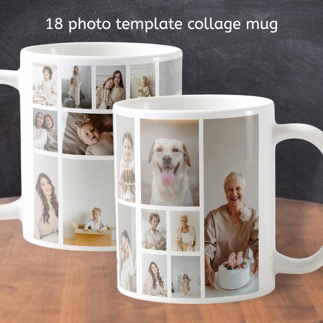 18 Photo Collage Family Personalised Coffee Mug (18 Photo Collage Family Personalized Coffee Mug from Ricaso. 
Make your own photo gifts. )