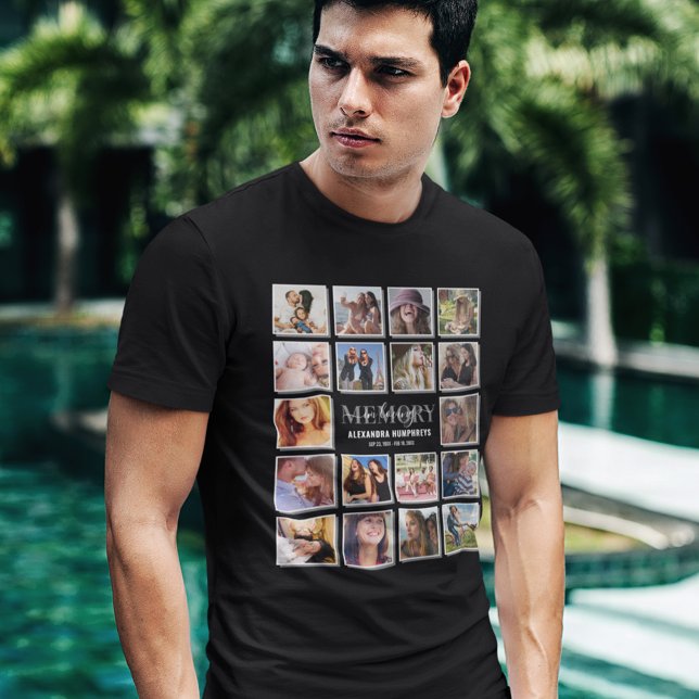 18 Photo In Loving Memory Funeral T-Shirt (Creator Uploaded)