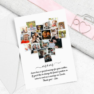 18 Photos Collage Heart Happy Mother's Day Invitation