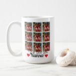 18 Photos Collage Nanna Birthday Gift Coffee Mug<br><div class="desc">18 Photos Collage Nanna Birthday Gift Coffee mug Features a 9 photo template on the front with we love you Nanna text and 2 small red hearts, On the back of the mug there isa another 9 photo template and text that reads Happy Birthday love from Bree and Hayley. To...</div>