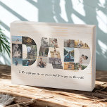 18 Pictures Dad Photo Collage Keepsake Gift Wooden Box Sign<br><div class="desc">This is a photo collage that spells out the word DAD along with a custom message. It fits 18 pictures in total. This is the perfect gift for dad for father’s day,  his birthday or Christmas.</div>