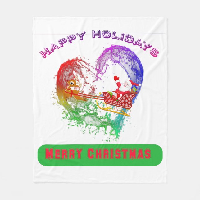 18.santa claus merry Christmas Xmas trending gifts Fleece Blanket (Front)