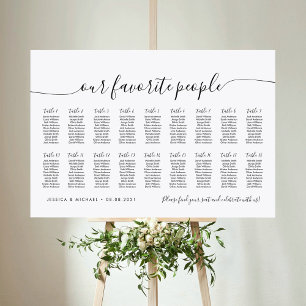 18 Table Elegant Our Favourite People Seating Char Poster