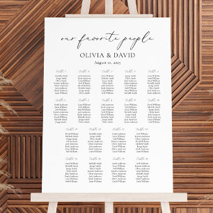 18 Tables Simple Our Favourite People Seating Char Poster