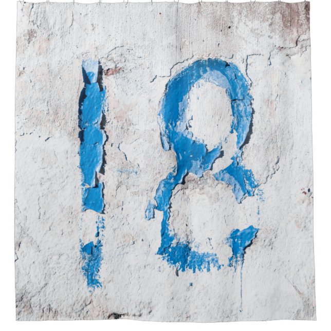 18 text on wall shower curtain (Front)