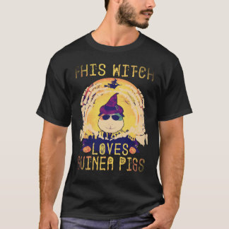 18 This Witch Loves Guinea Pigs Halloween T-Shirt