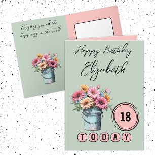18 today gerbera flowers birthday green card