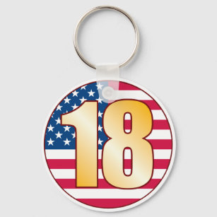 18 USA Gold Key Ring