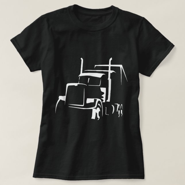 18 Wheeler Semi Truck Shirt for Truck Drivers Who  (Design Front)