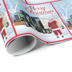 18 Wheeler Truck And Cattle Trailer Christmas Wrapping Paper