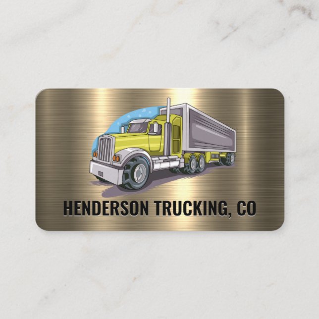 18 Wheeler Trucking | Metallic Gold  Business Card (Front)