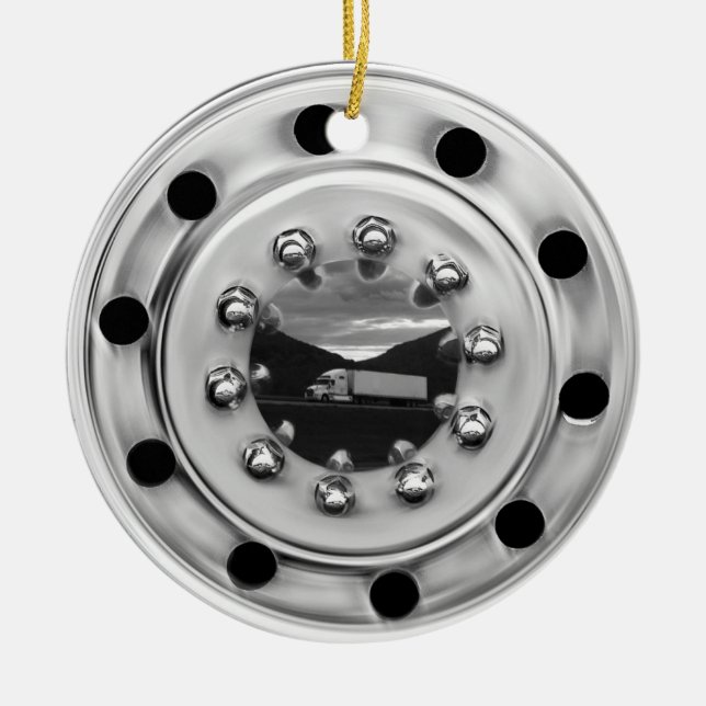 18 Wheelin' Ceramic Tree Decoration (Front)