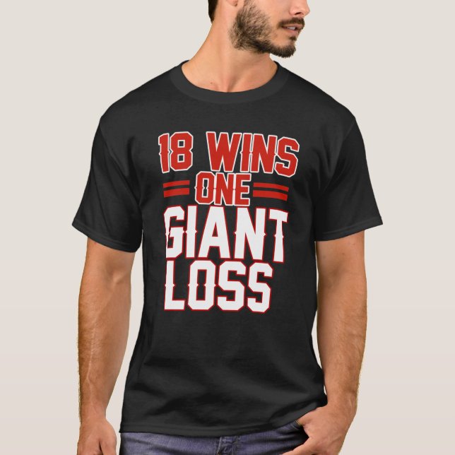 18 WINS 1 GIANT LOSS NEW YORK FOOTBALL SHIRT 14 (Front)