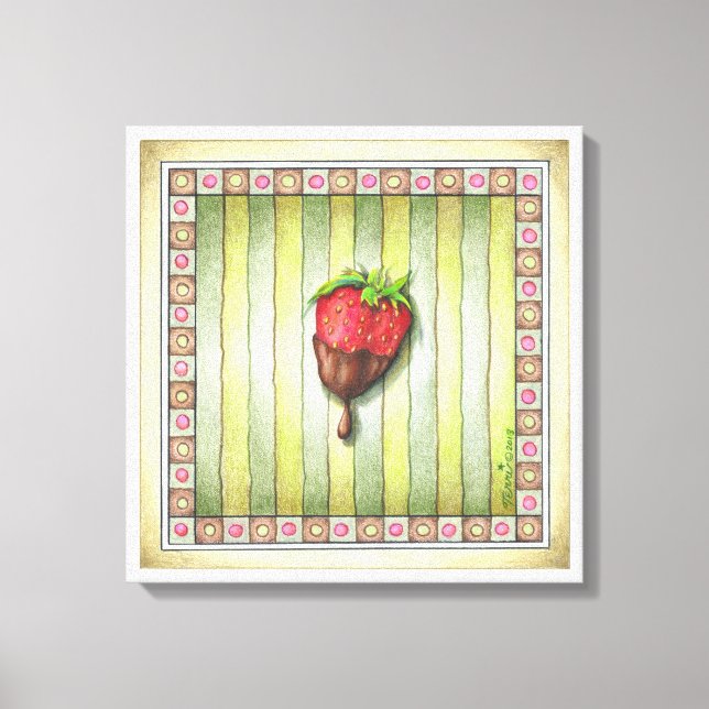 18"x18" CANVAS PRINT CHOCOLATE COVERED STRAWBERRY (Front)